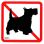 7030 5 S Zákaz vstupu so psom ( pictogram ) 10 x 10cm samolepka