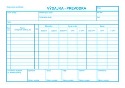 050 Vydajka prevodka s DPH A5/100 list.